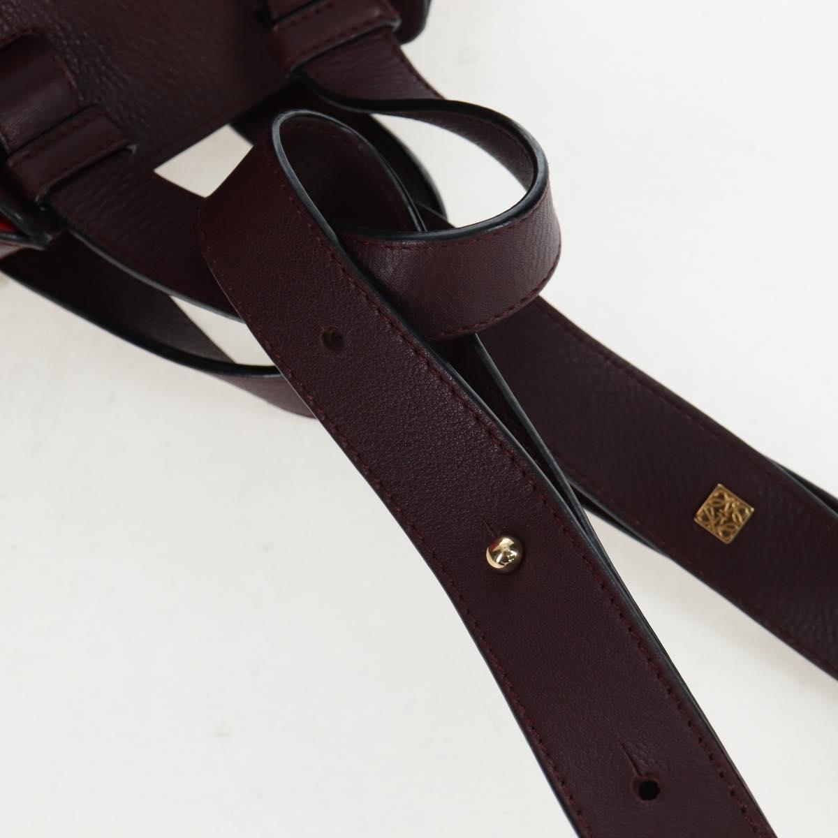LOEWE Hammock Shoulder Bag Leather Red Gold Auth 203238M