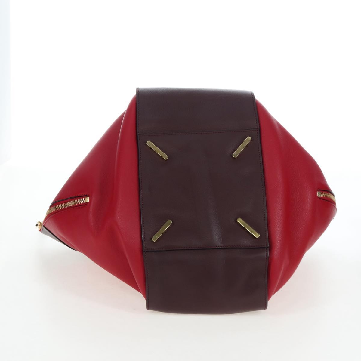LOEWE Hammock Shoulder Bag Leather Red Gold Auth 203238M
