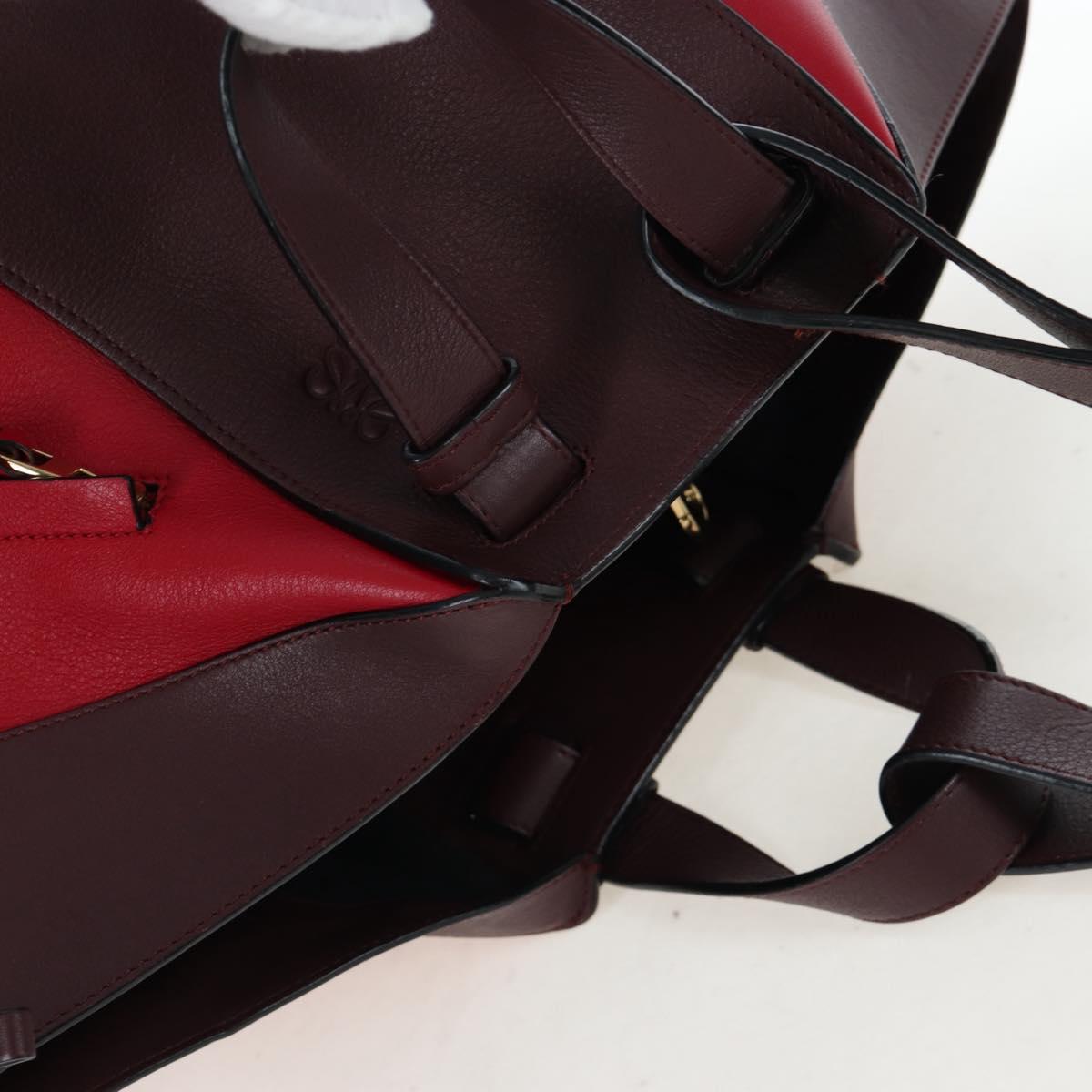 LOEWE Hammock Shoulder Bag Leather Red Gold Auth 203238M