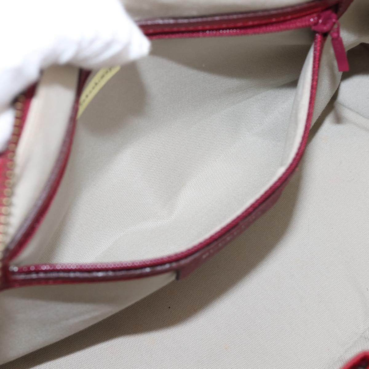 BURBERRY Nova Check Hand Bag Canvas Beige Silver Auth 203239A