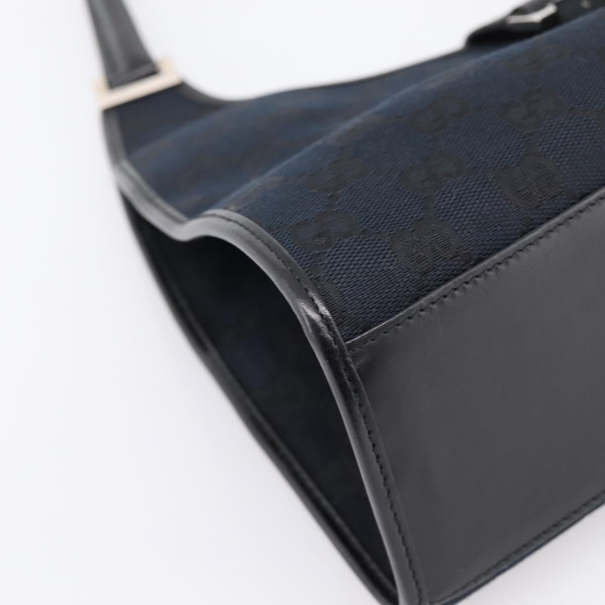 GUCCI GG Canvas Jackie Hand Bag Black Silver 002 1067 Auth 203240V