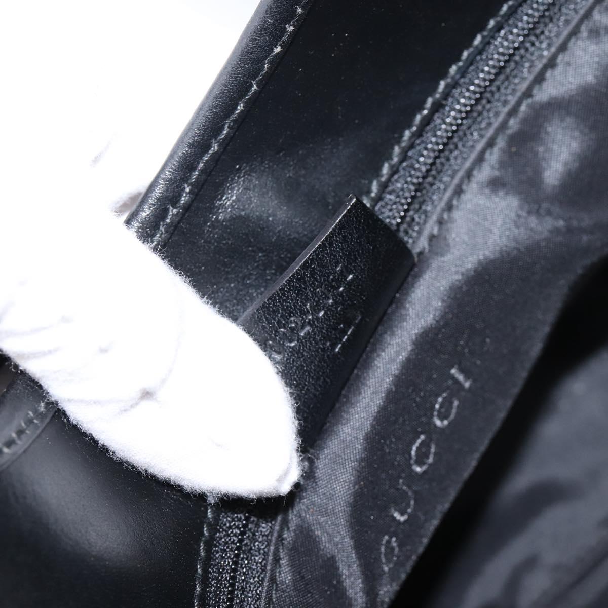 GUCCI GG Canvas Jackie Hand Bag Black Silver 002 1067 Auth 203240V