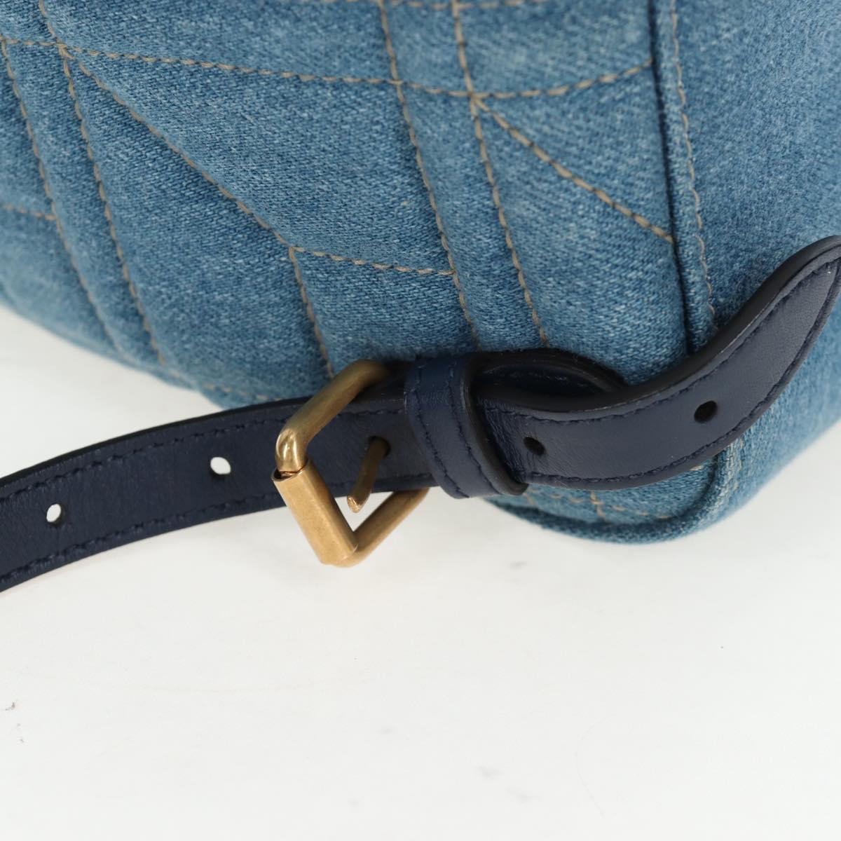 GUCCI GG Marmont Backpack Denim Blue Gold 476671 Auth 203241M