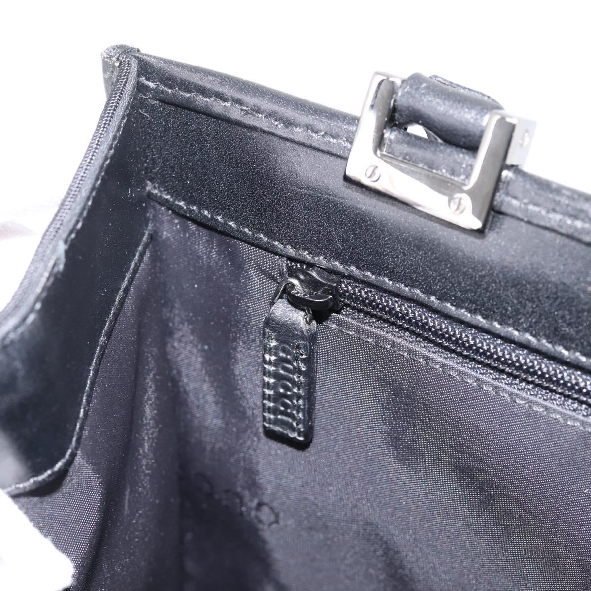 GUCCI Jackie Hand Bag Canvas Black Silver 002 1065 Auth 203243A