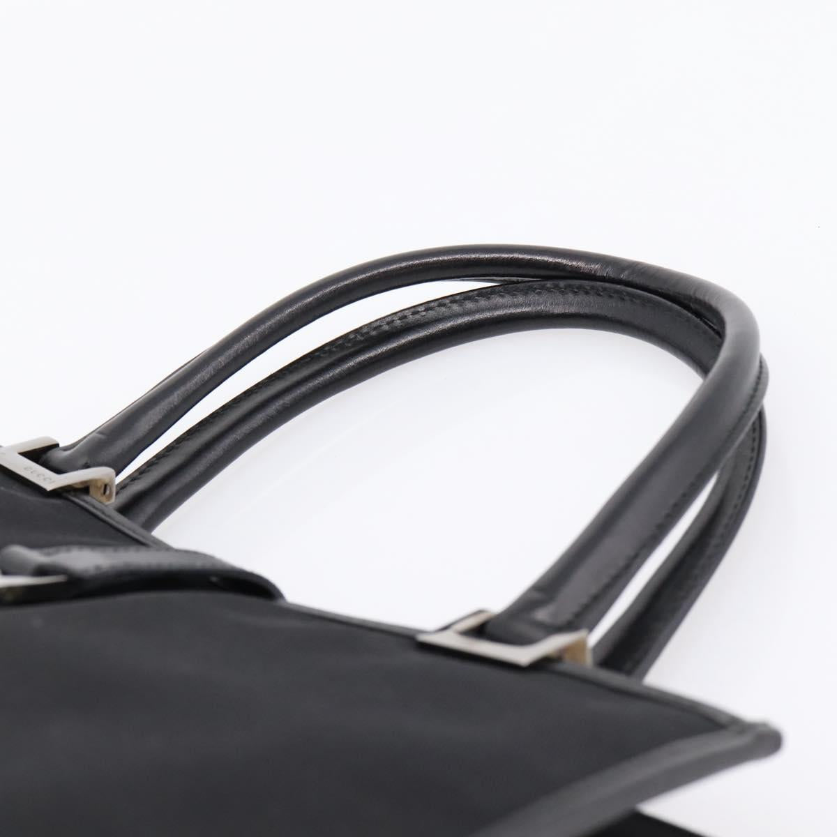 GUCCI Jackie Hand Bag Canvas Black Silver 002 1065 Auth 203243A