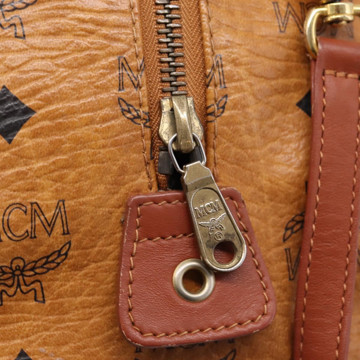 MCM Logogram Vicetos Hand Bag PVC Leather 2way Brown Gold Auth 203245A