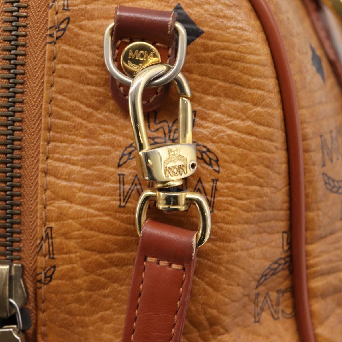 MCM Logogram Vicetos Hand Bag PVC Leather 2way Brown Gold Auth 203245A