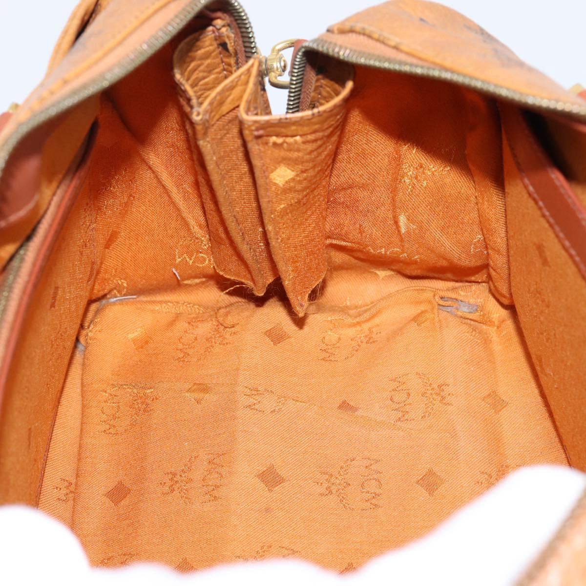 MCM Logogram Vicetos Hand Bag PVC Leather 2way Brown Gold Auth 203245A