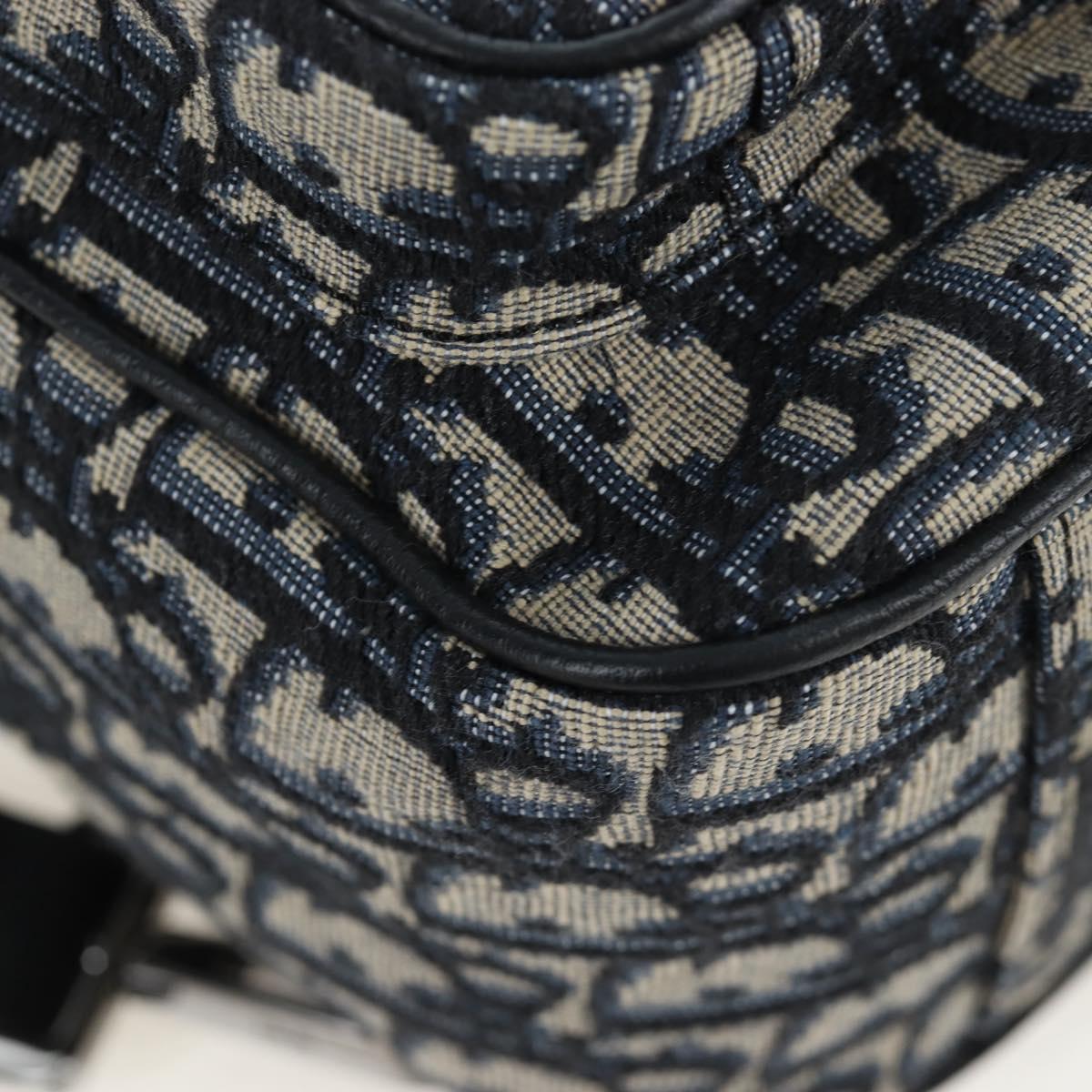 Christian Dior Trotter Canvas Backpack Jacquard Navy Silver Auth 203250SAM