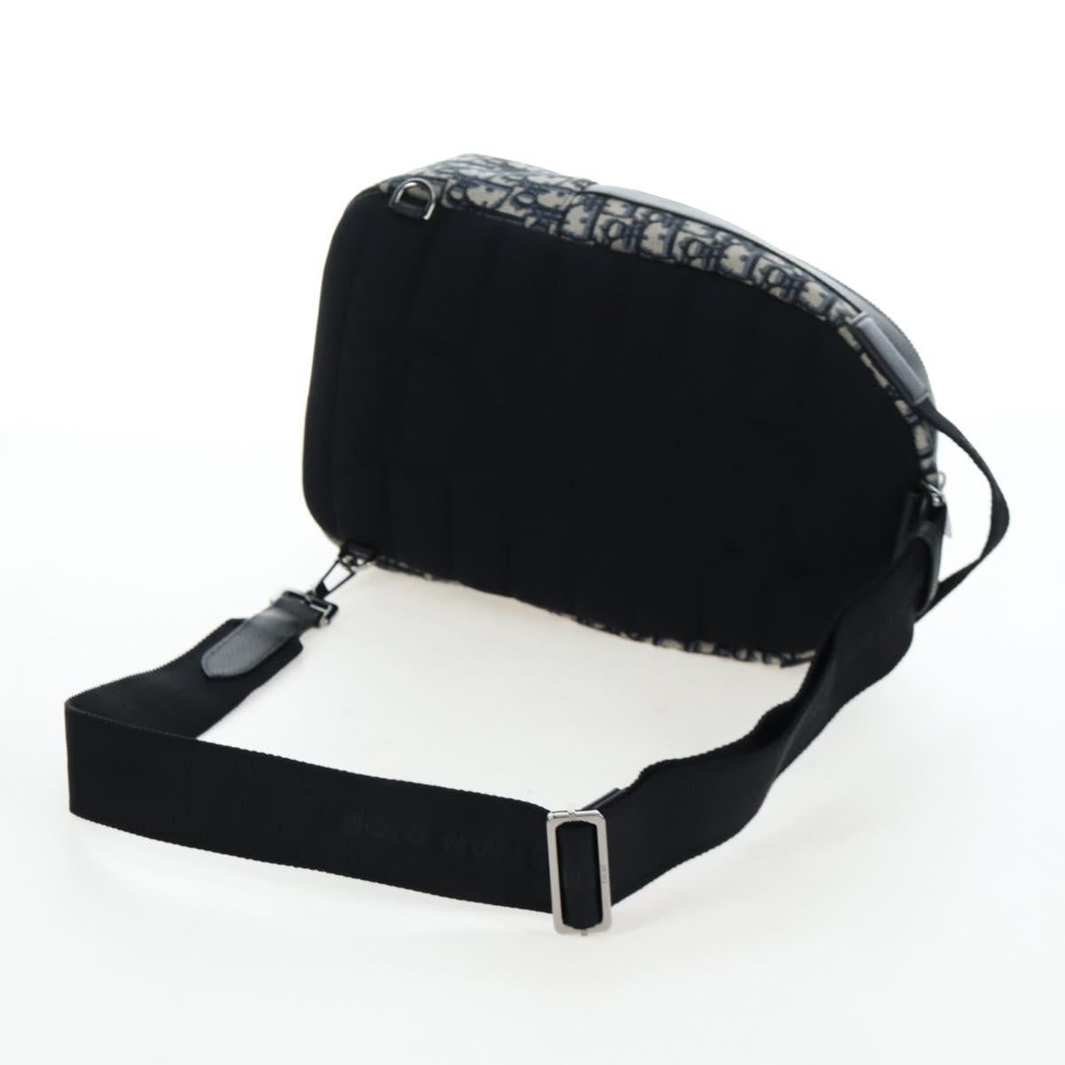 Christian Dior Trotter Canvas Backpack Jacquard Navy Silver Auth 203250SAM