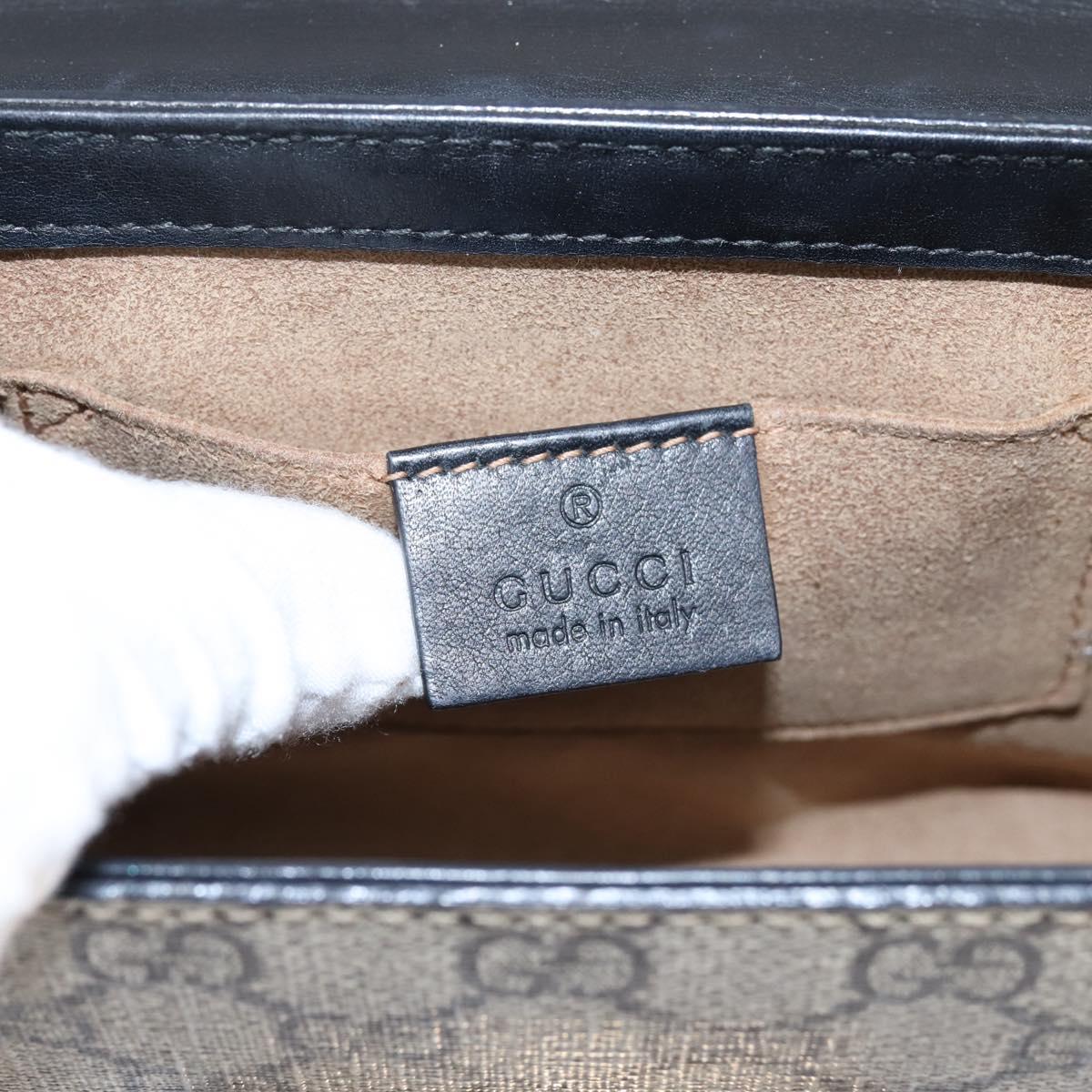 GUCCI GG Supreme Chain Shoulder Bag PVC Beige Gold 409487 Auth 203251A