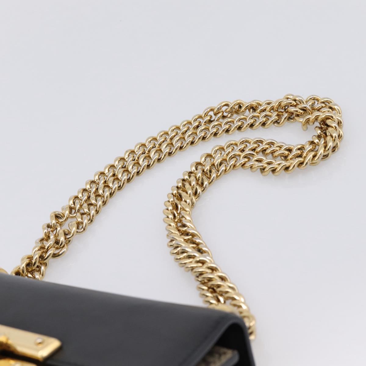 GUCCI GG Supreme Chain Shoulder Bag PVC Beige Gold 409487 Auth 203251A