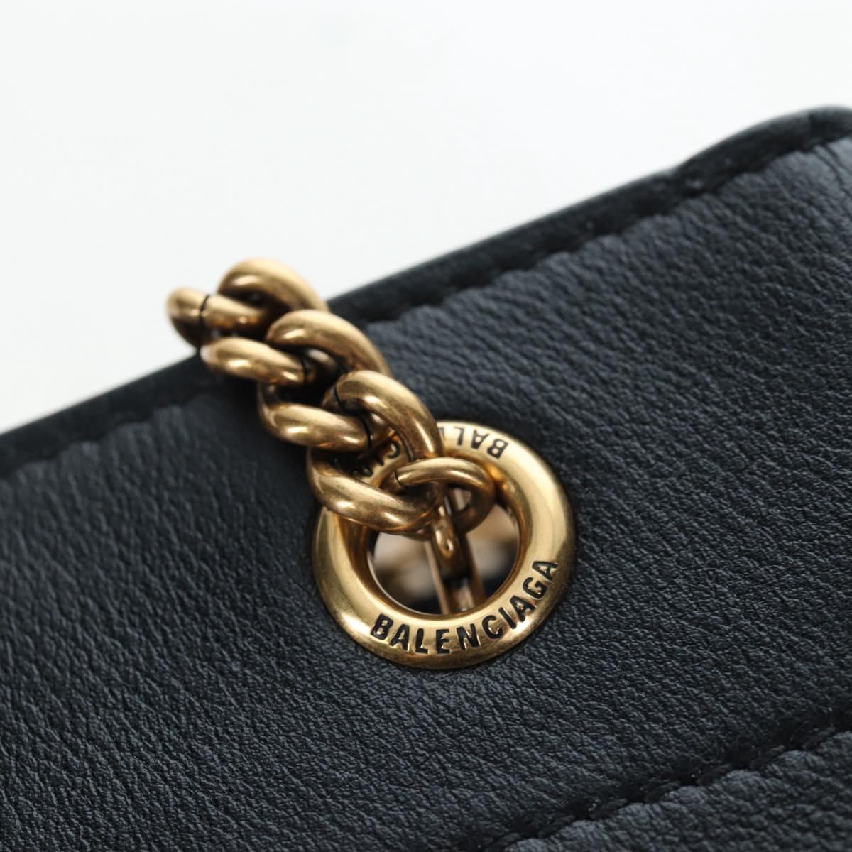 BALENCIAGA Duty Free Tote Bag Leather 2way Black Gold 787982 Auth 203253M