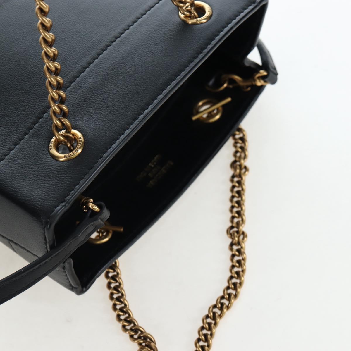 BALENCIAGA Duty Free Tote Bag Leather 2way Black Gold 787982 Auth 203253M