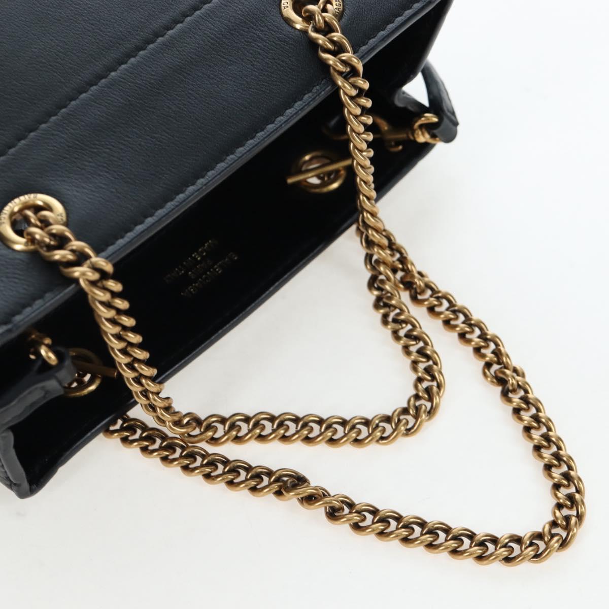 BALENCIAGA Duty Free Tote Bag Leather 2way Black Gold 787982 Auth 203253M