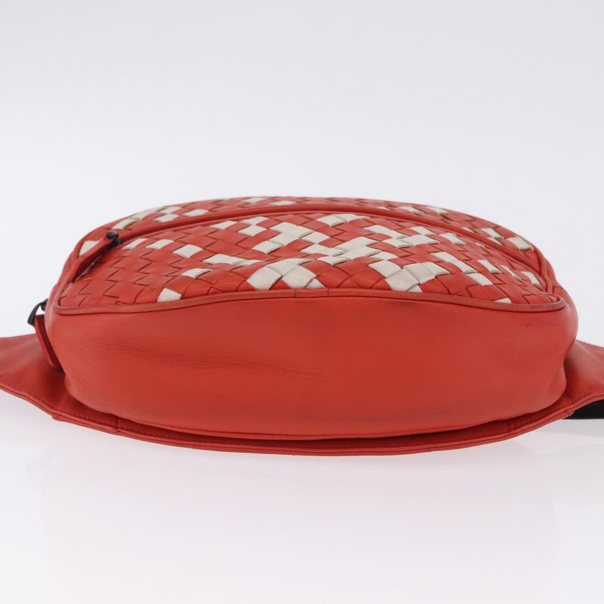 BOTTEGA VENETA INTRECCIATO Waist Bag Leather Red Auth 203258A