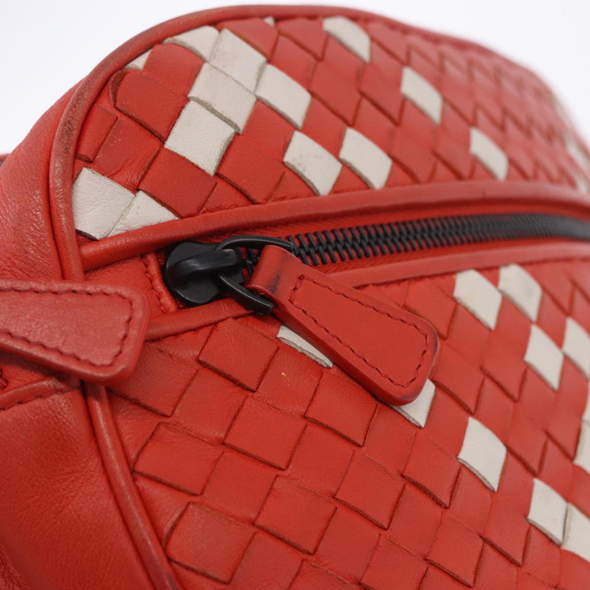 BOTTEGA VENETA INTRECCIATO Waist Bag Leather Red Auth 203258A