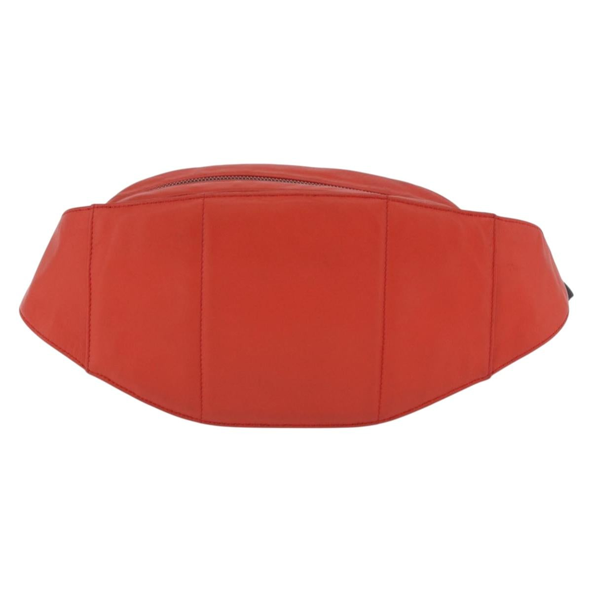 BOTTEGA VENETA INTRECCIATO Waist Bag Leather Red Auth 203258A