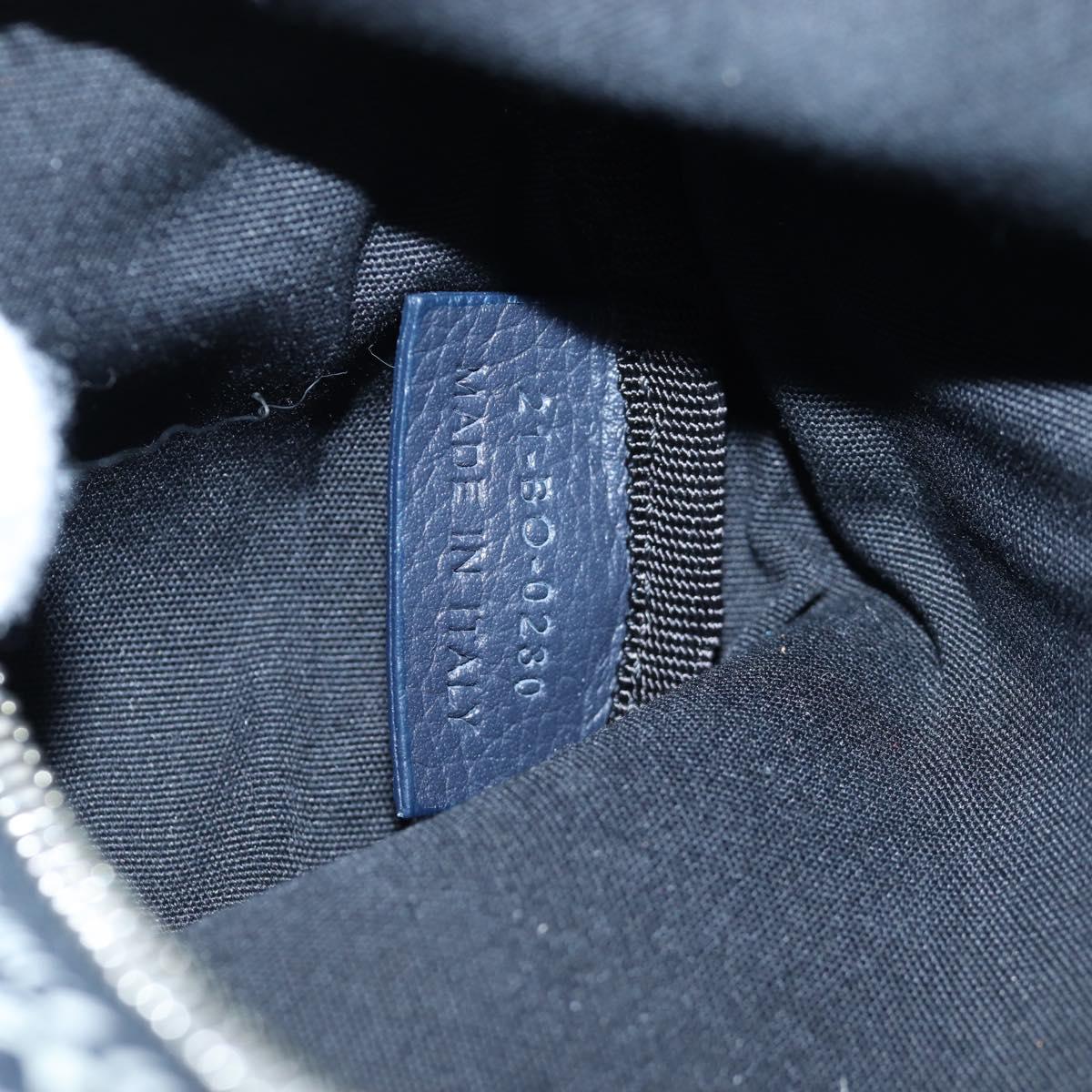 Christian Dior STUSSY Collaboration Bag Leather Navy Silver Auth 203259SAM
