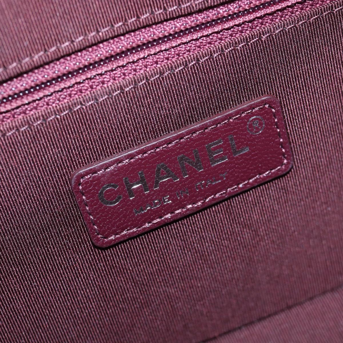CHANEL Boy Chanel Chain Shoulder Camera Bag Lamb Skin White CC Auth 203260V