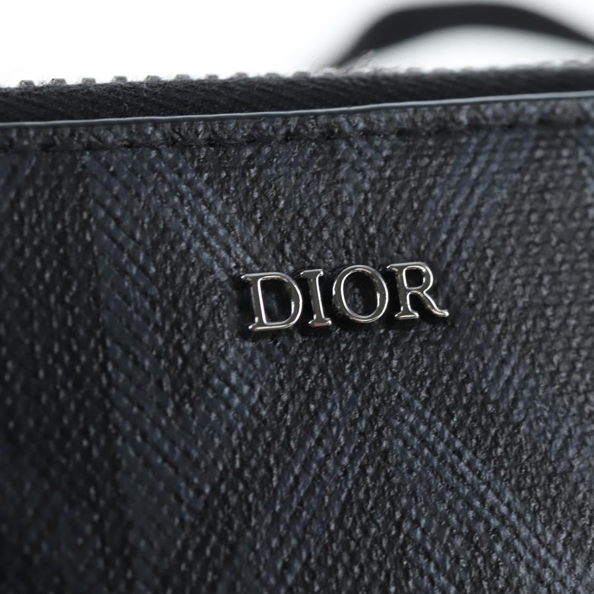 Christian Dior CD Diamond Messenger Shoulder Pouch PVC Black Silver Auth 203261V