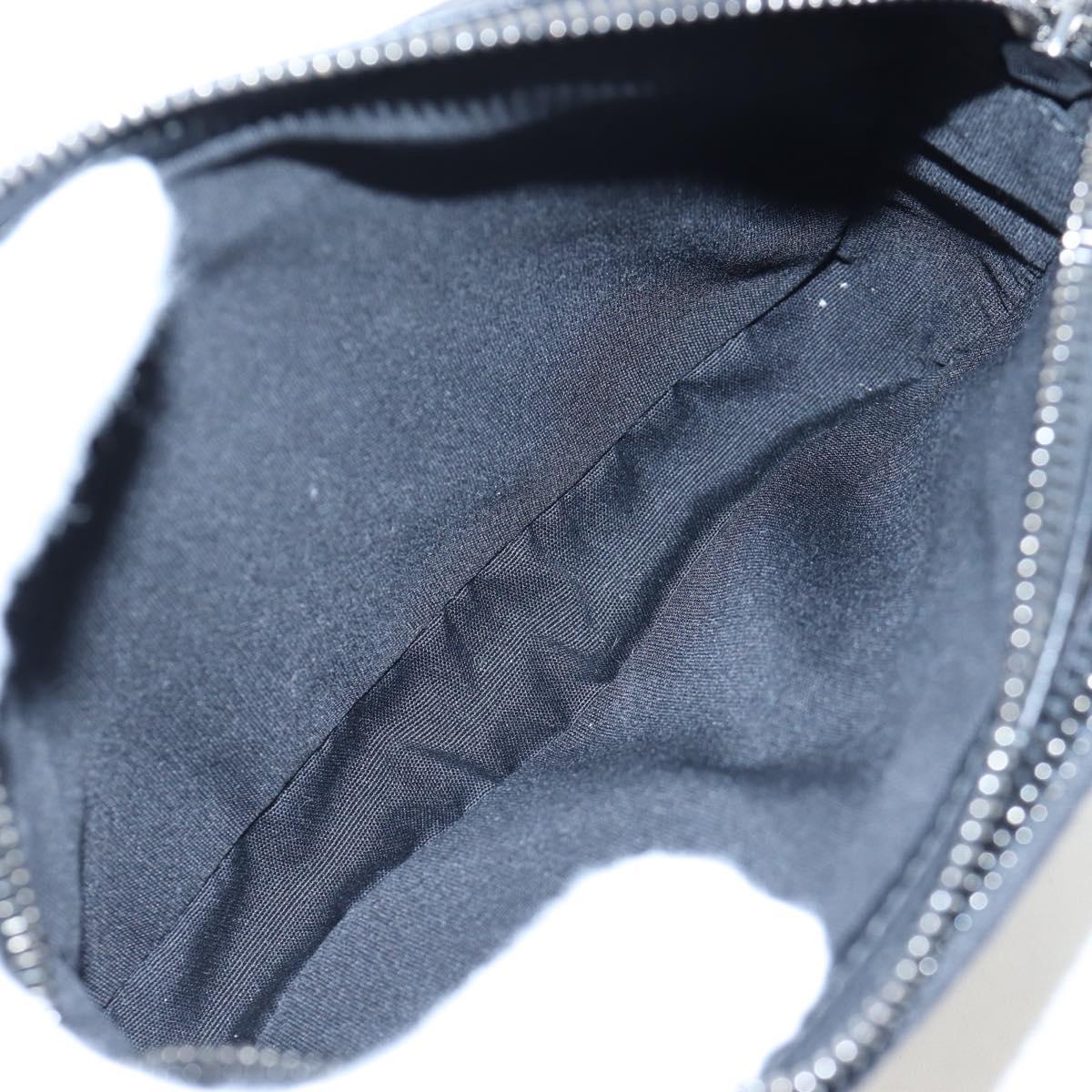 Christian Dior CD Diamond Messenger Shoulder Pouch PVC Black Silver Auth 203261V