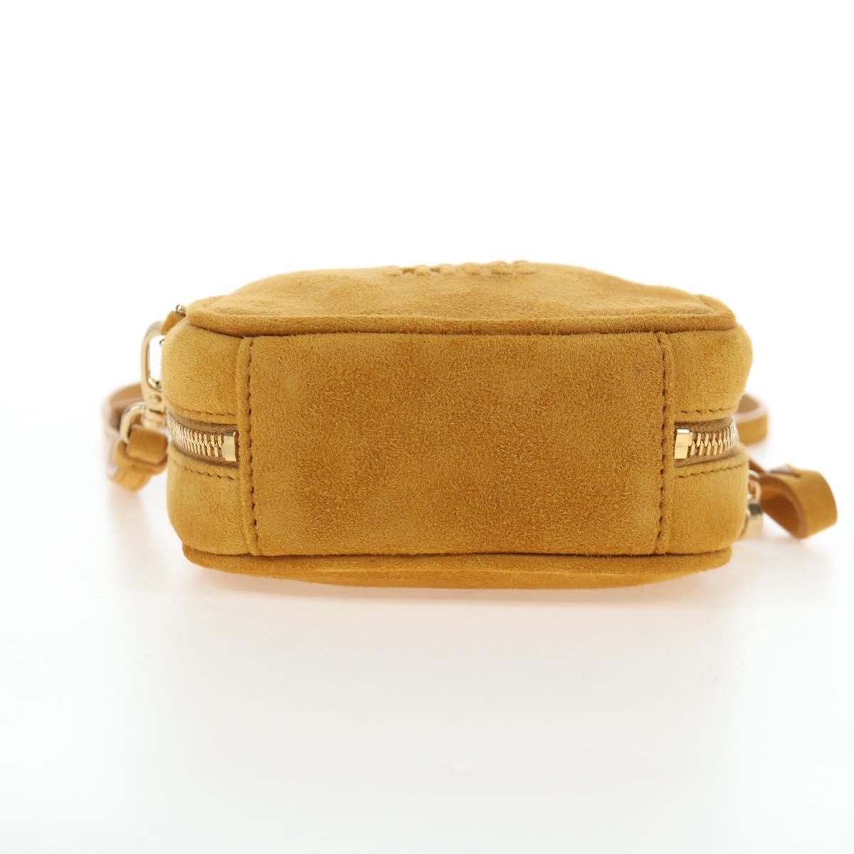 Miu Miu Micro Bag Suede 2way Yellow Gold Auth 203262M