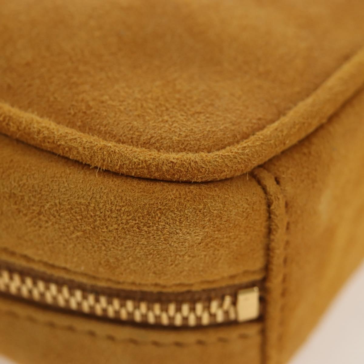 Miu Miu Micro Bag Suede 2way Yellow Gold Auth 203262M