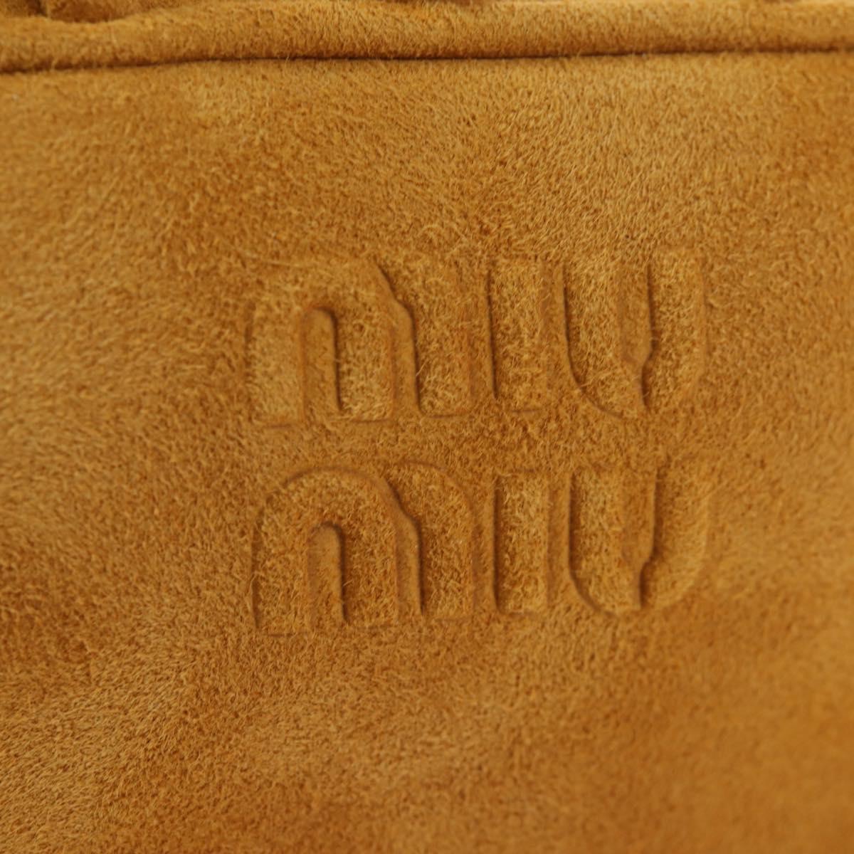 Miu Miu Micro Bag Suede 2way Yellow Gold Auth 203262M