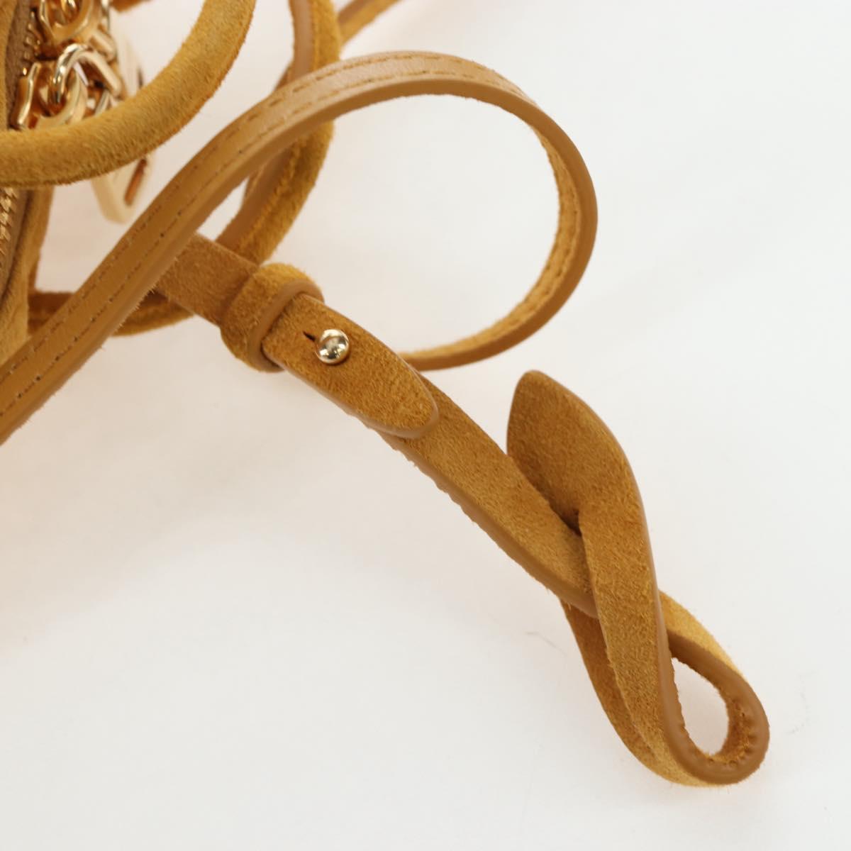 Miu Miu Micro Bag Suede 2way Yellow Gold Auth 203262M