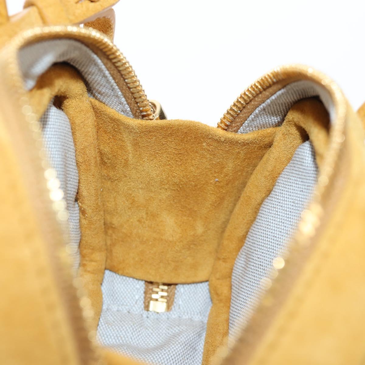 Miu Miu Micro Bag Suede 2way Yellow Gold Auth 203262M