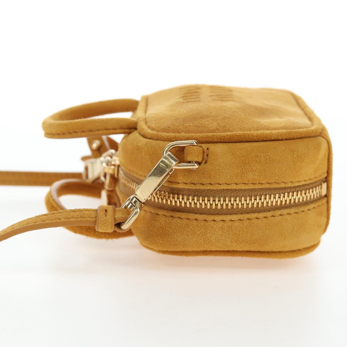 Miu Miu Micro Bag Suede 2way Yellow Gold Auth 203262M