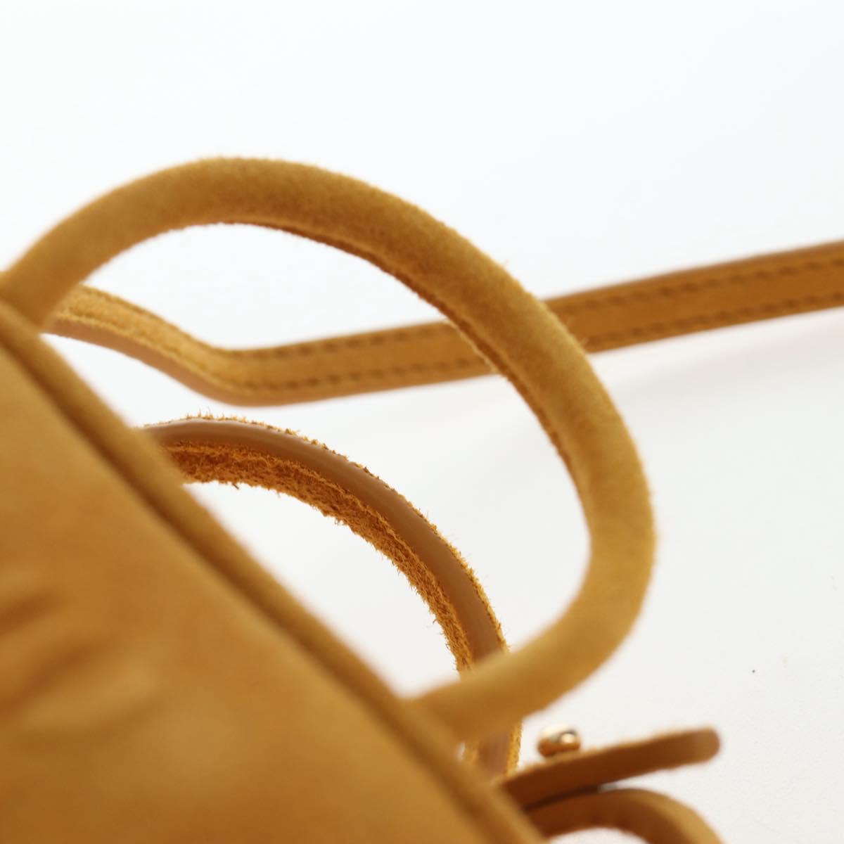 Miu Miu Micro Bag Suede 2way Yellow Gold Auth 203262M