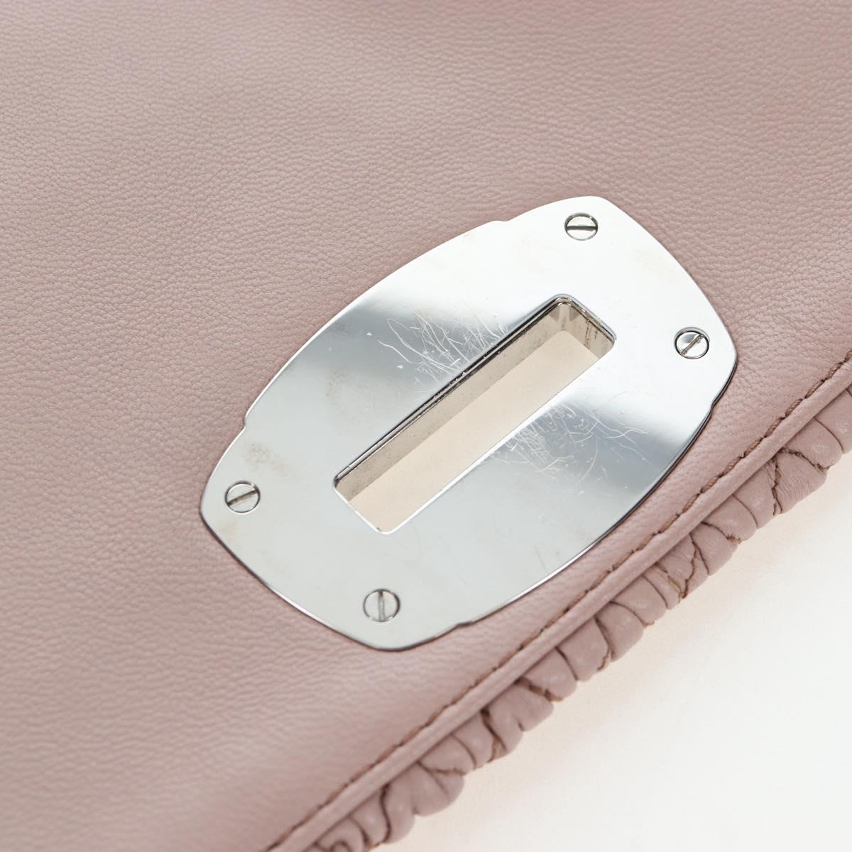 Miu Miu Nappa Crystal Matelasse Bag Leather 3way Pink Silver Auth 203264M