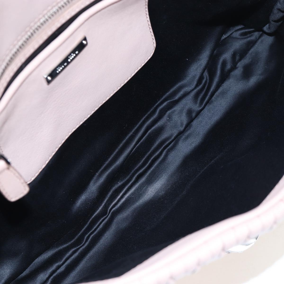 Miu Miu Nappa Crystal Matelasse Bag Leather 3way Pink Silver Auth 203264M