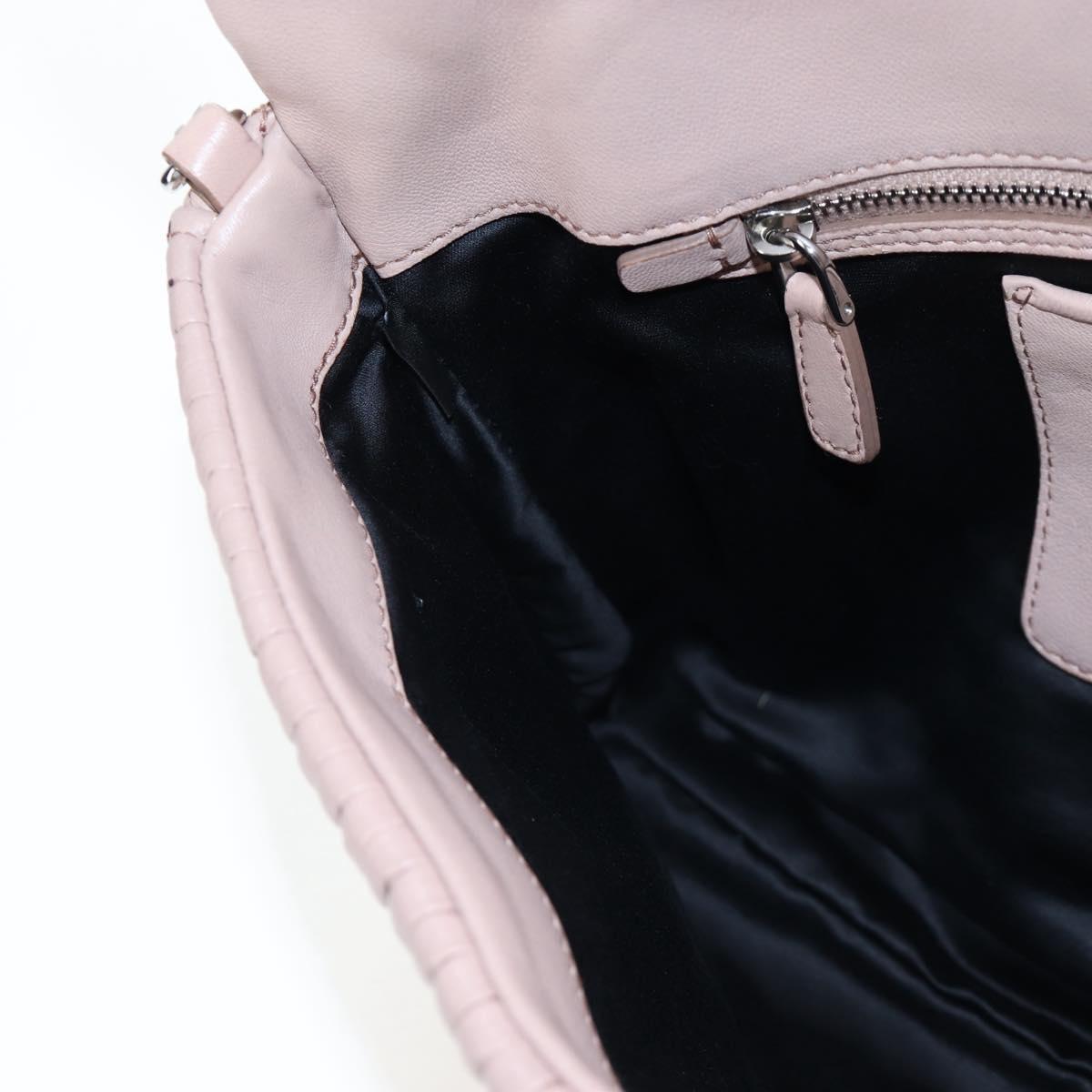 Miu Miu Nappa Crystal Matelasse Bag Leather 3way Pink Silver Auth 203264M