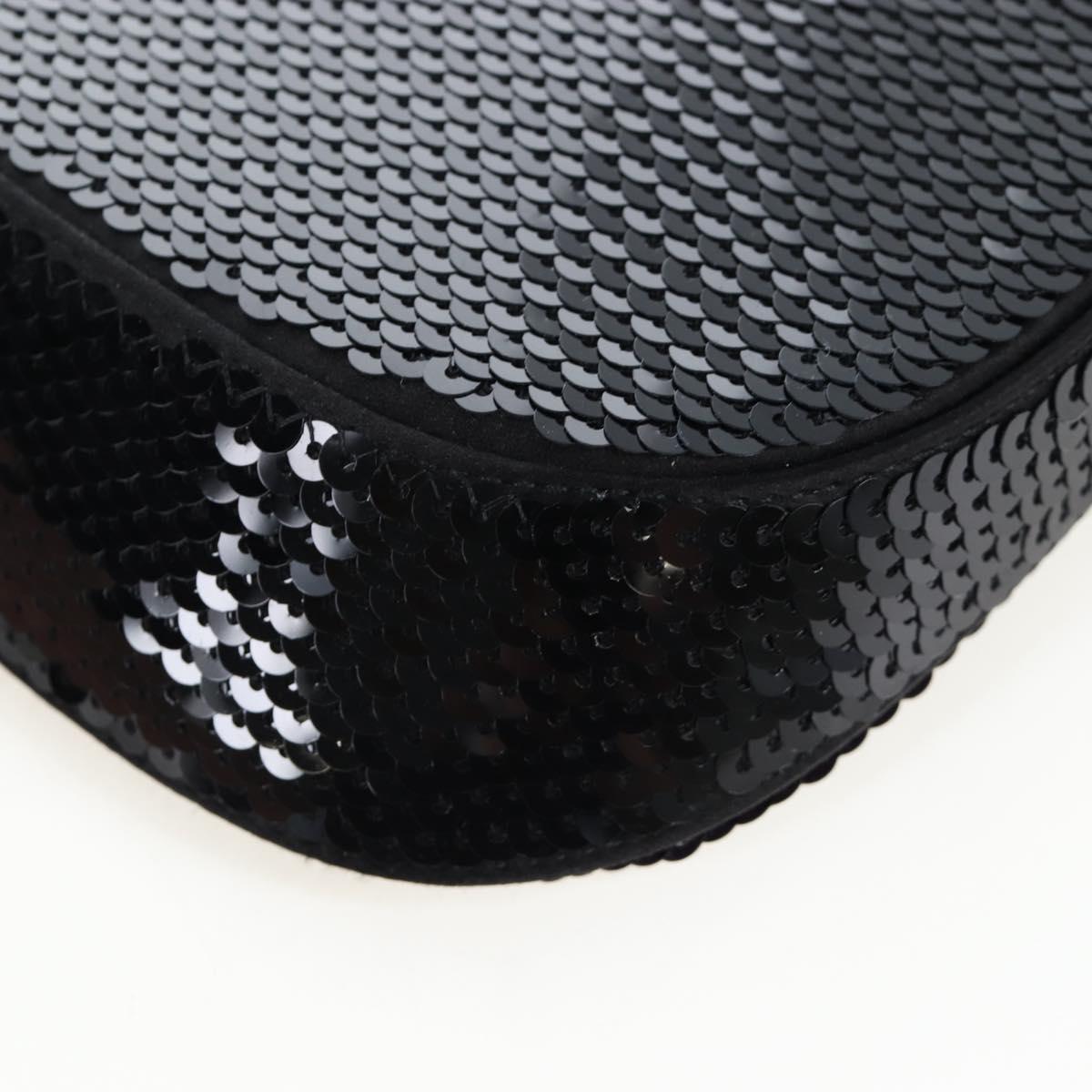PRADA Shoulder Bag Sequin 2way Black Silver Auth 203265SAM
