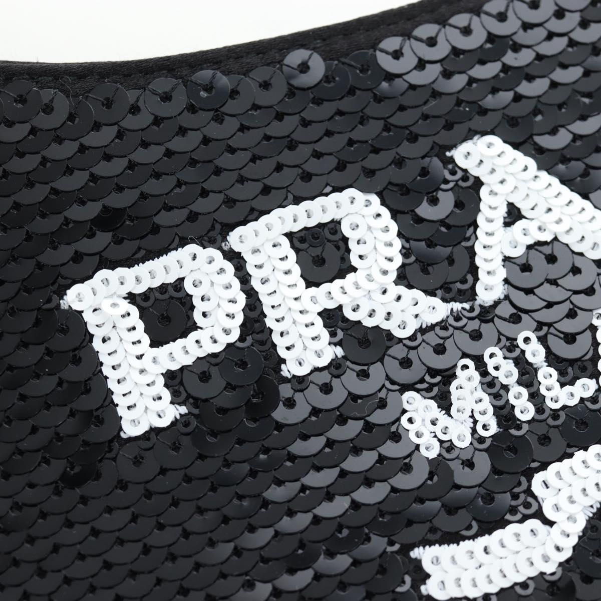 PRADA Shoulder Bag Sequin 2way Black Silver Auth 203265SAM
