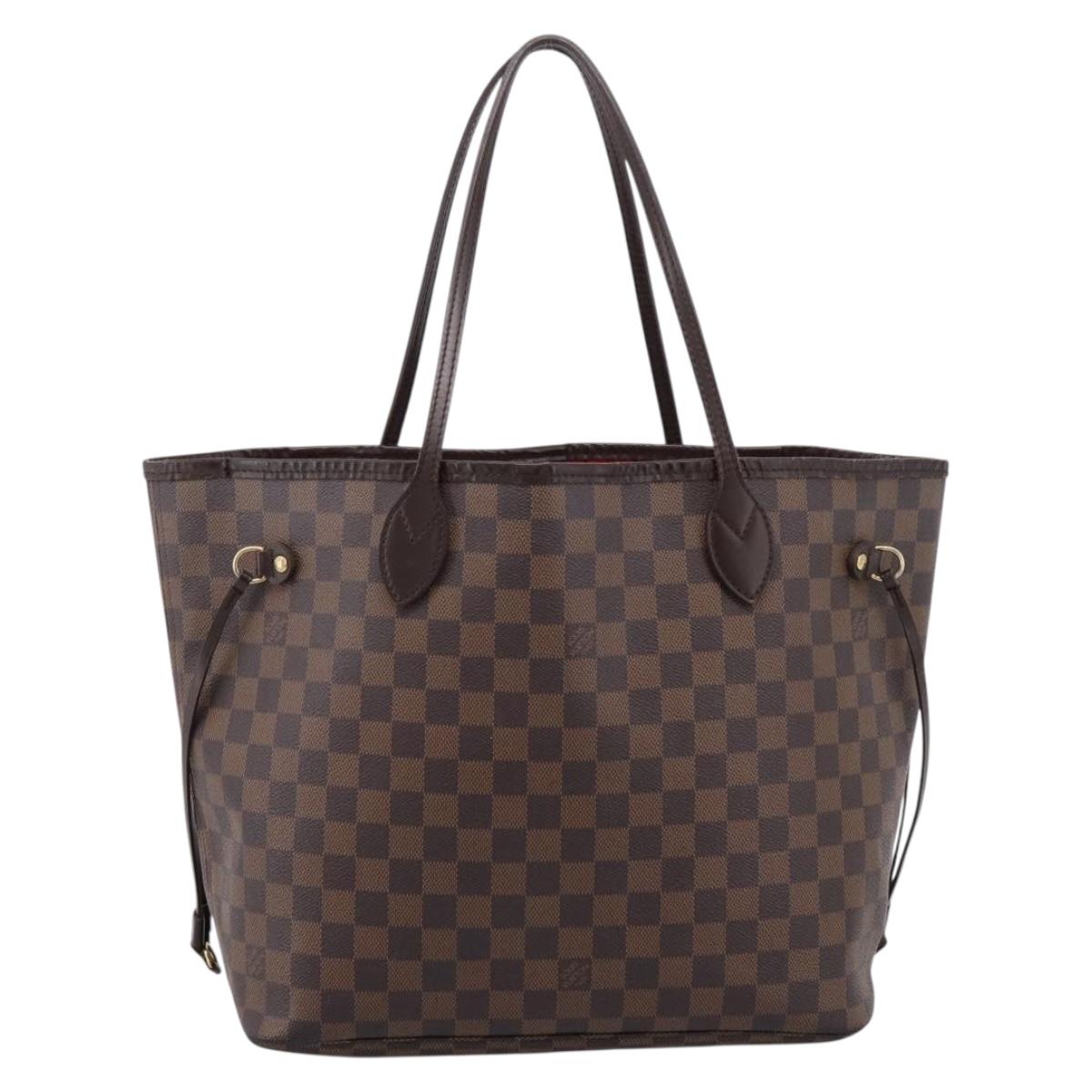 LOUIS VUITTON Damier Ebene Neverfull MM Tote Bag N51105 LV Auth 203271A