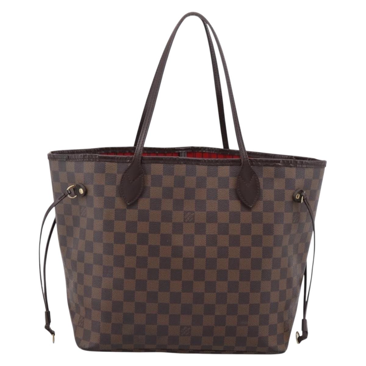 LOUIS VUITTON Damier Ebene Neverfull MM Tote Bag N51105 LV Auth 203271A