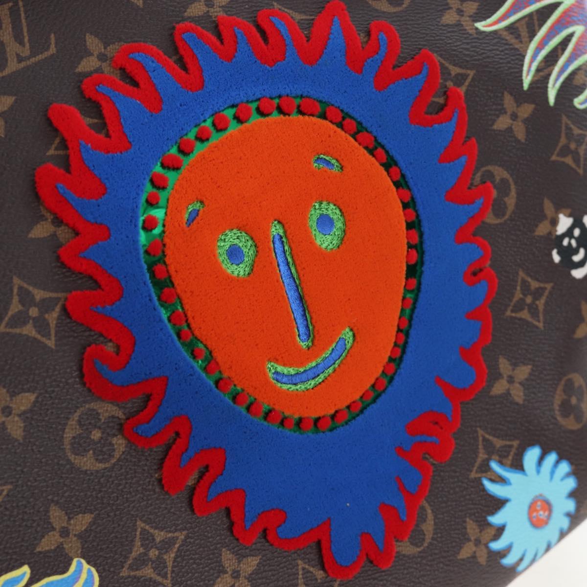 LOUIS VUITTON Yayoi Kusama Face Neverfull MM Tote Bag M46447 LV Auth 203277SAV