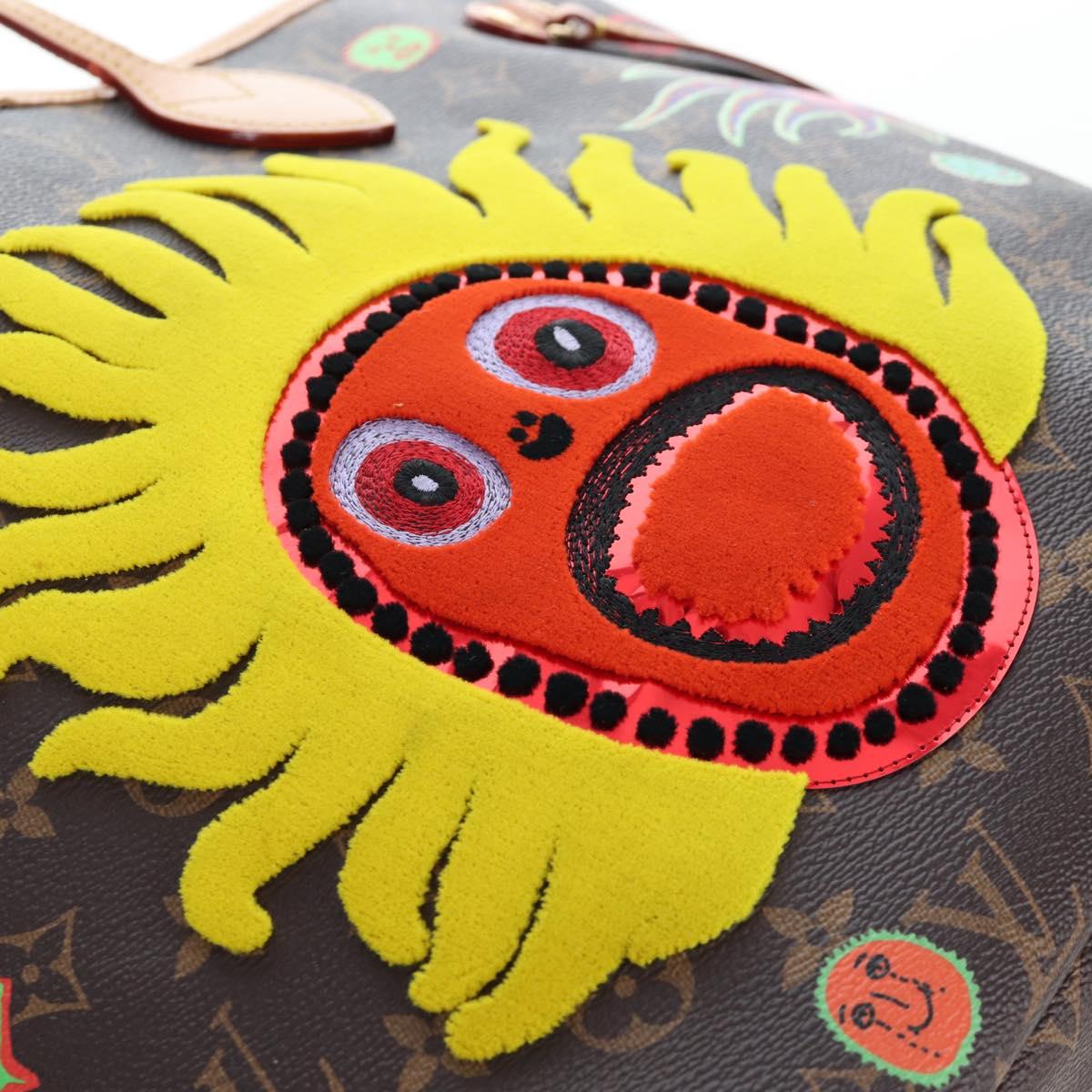 LOUIS VUITTON Yayoi Kusama Face Neverfull MM Tote Bag M46447 LV Auth 203277SAV