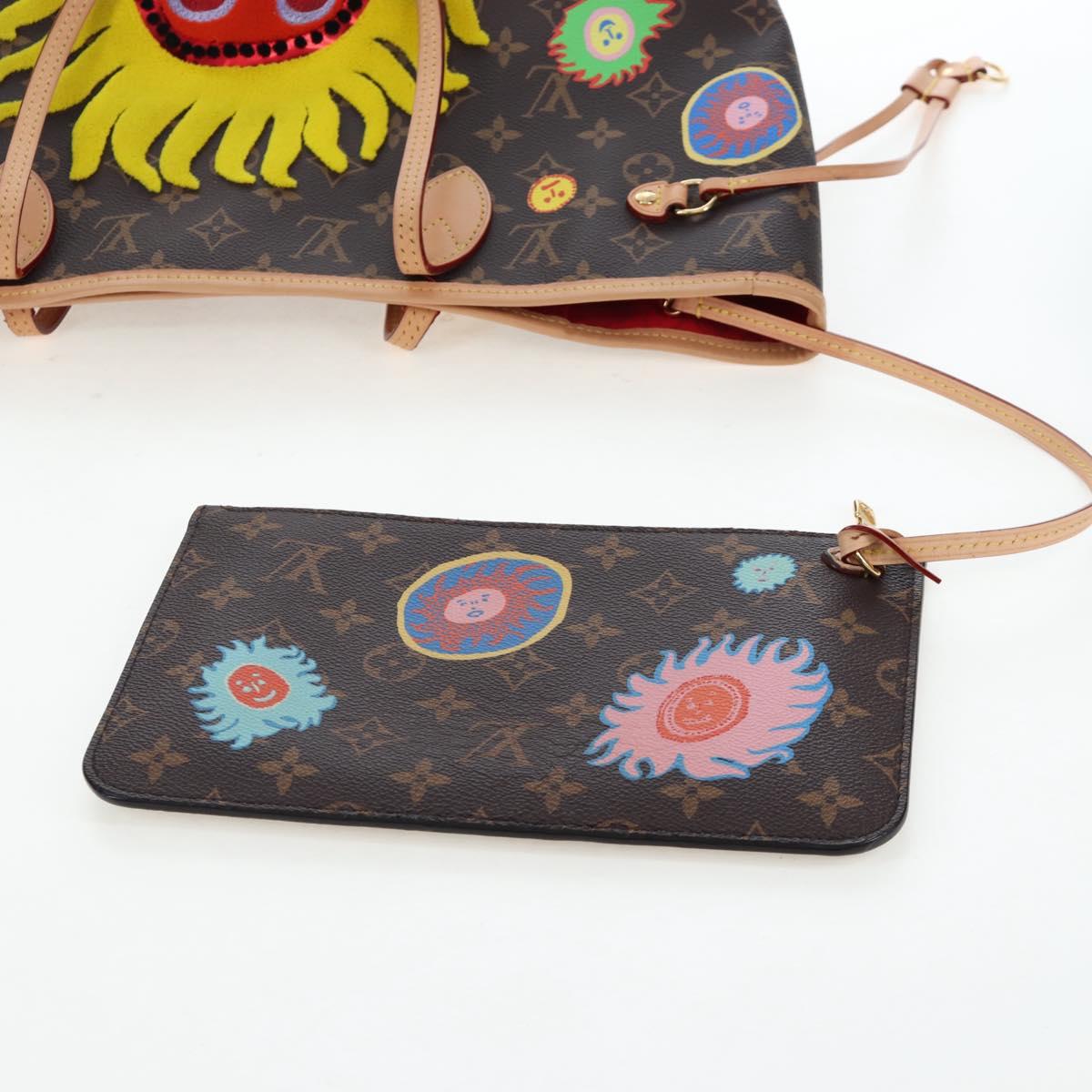 LOUIS VUITTON Yayoi Kusama Face Neverfull MM Tote Bag M46447 LV Auth 203277SAV