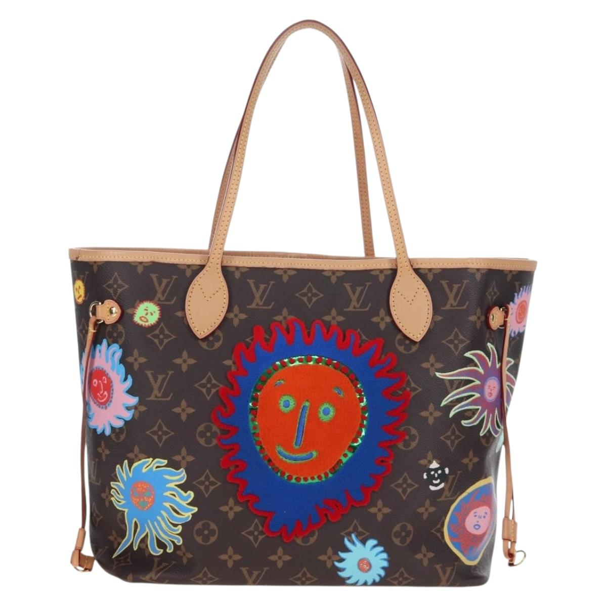 LOUIS VUITTON Yayoi Kusama Face Neverfull MM Tote Bag M46447 LV Auth 203277SAV