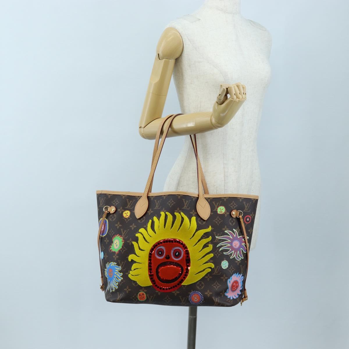LOUIS VUITTON Yayoi Kusama Face Neverfull MM Tote Bag M46447 LV Auth 203277SAV