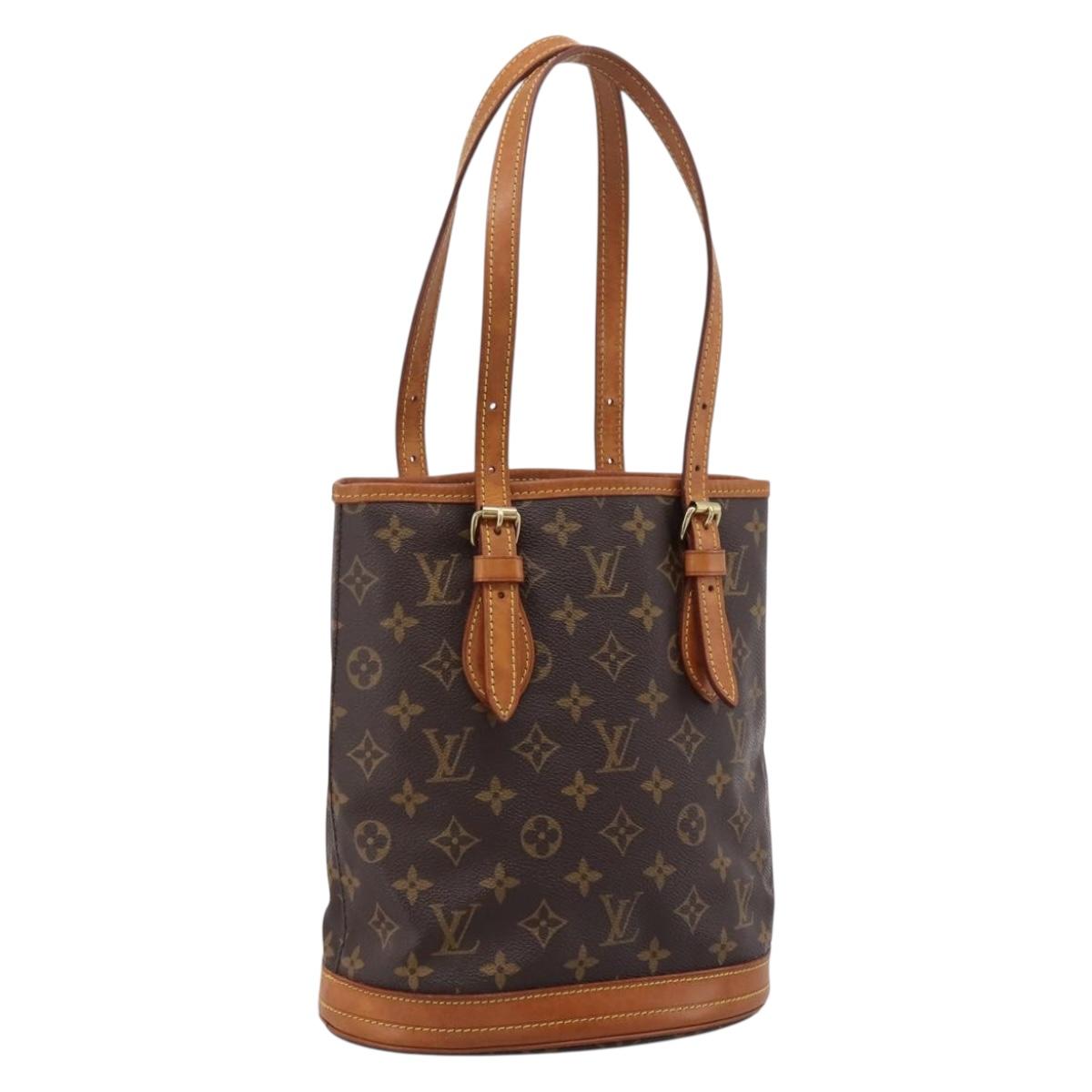 LOUIS VUITTON Monogram Bucket PM Shoulder Bag M42238 LV Auth 203278