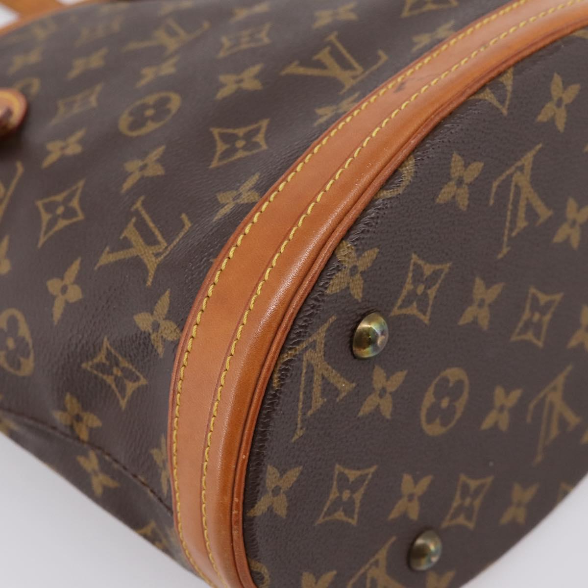 LOUIS VUITTON Monogram Bucket PM Shoulder Bag M42238 LV Auth 203278