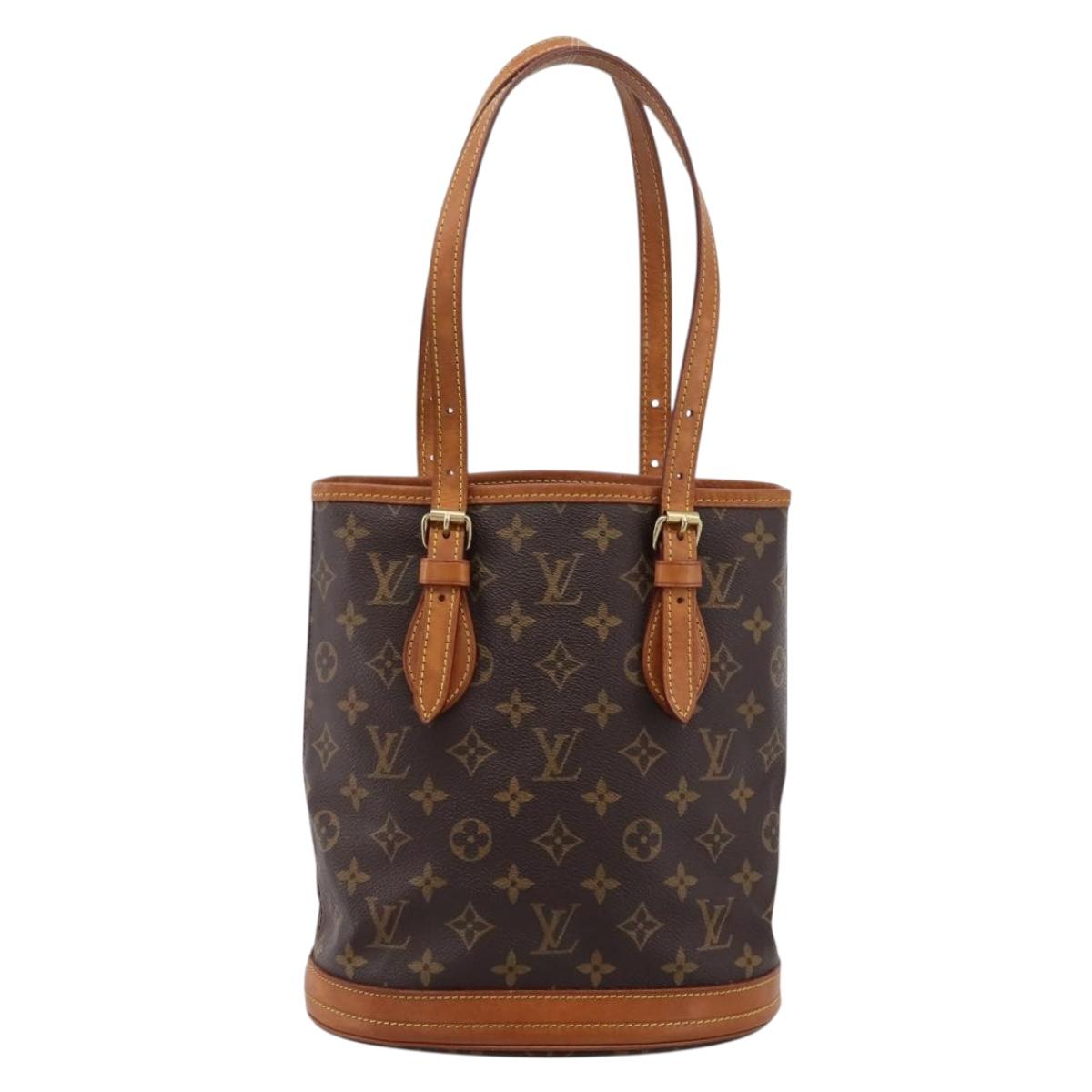 LOUIS VUITTON Monogram Bucket PM Shoulder Bag M42238 LV Auth 203278