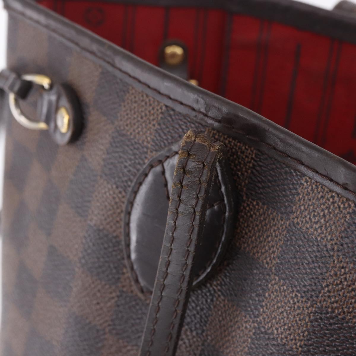 LOUIS VUITTON Damier Ebene Neverfull PM Tote Bag N51109 LV Auth 203282