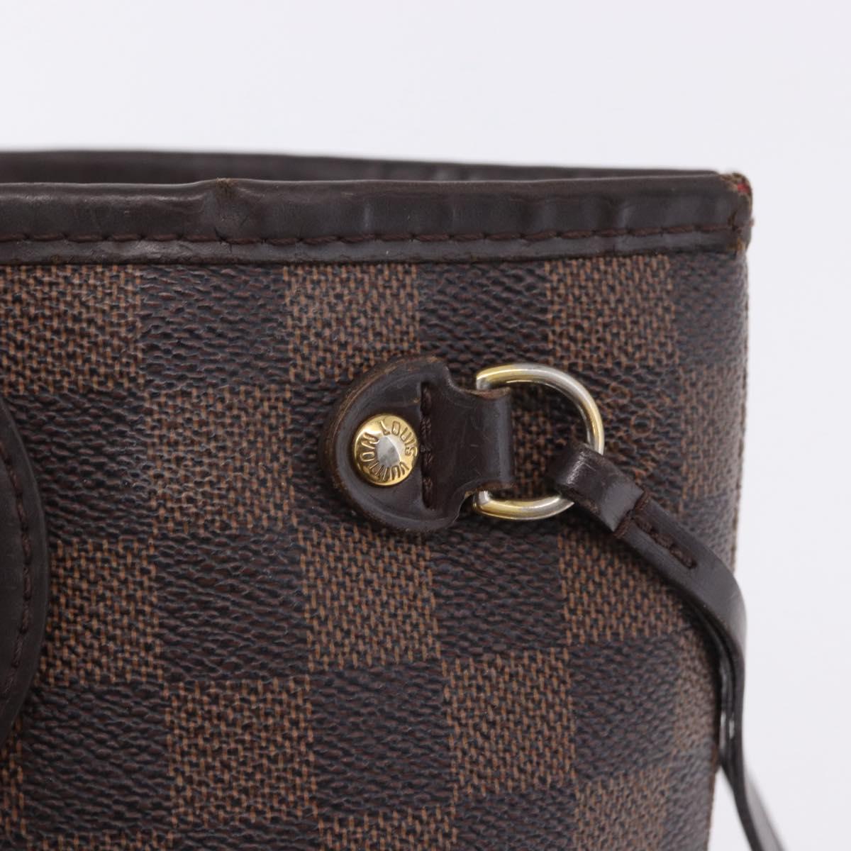 LOUIS VUITTON Damier Ebene Neverfull PM Tote Bag N51109 LV Auth 203282